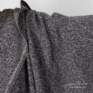 Washed linen cotton jacquard fabric in black and natural mix