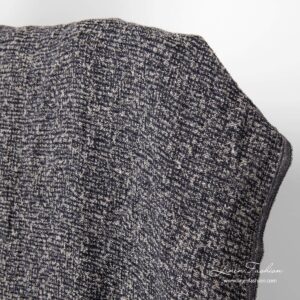 Linen cotton washed fabric, black and natural yarn mix