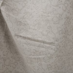 Natural colour linen cotton jacquard fabric with flowers pattern