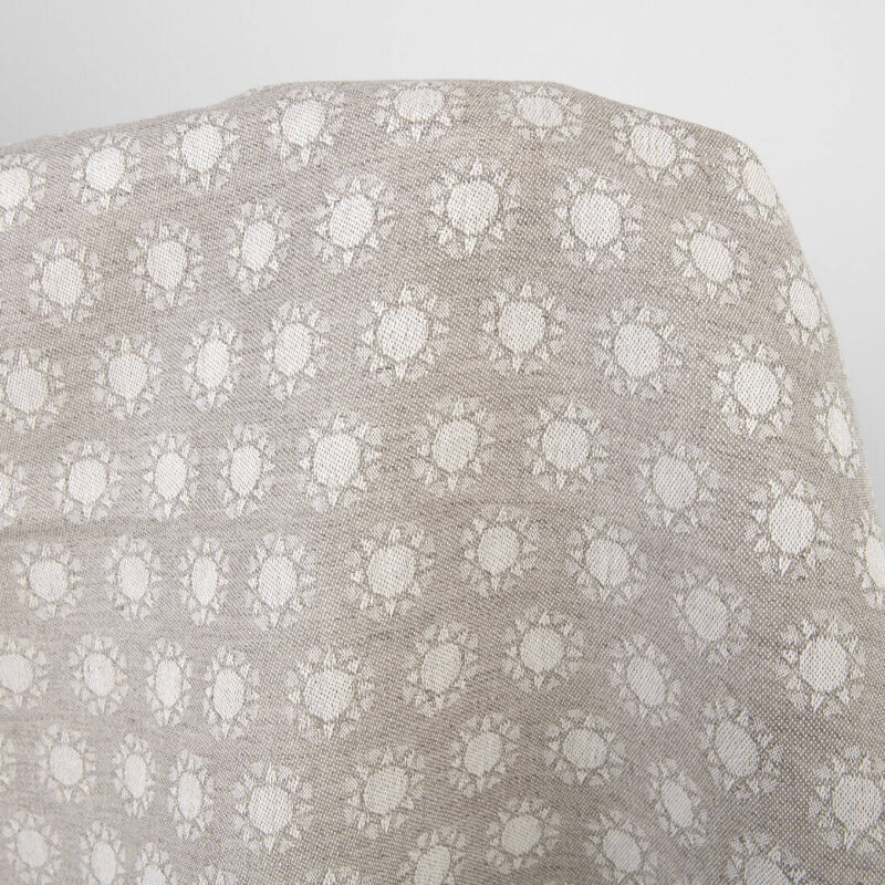 Linen cotton fabric, sun pattern