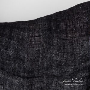 Washed double sided linen fabric, black side