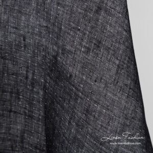 Two sided linen fabric, black side