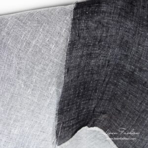 Double sided linen fabric in black and white