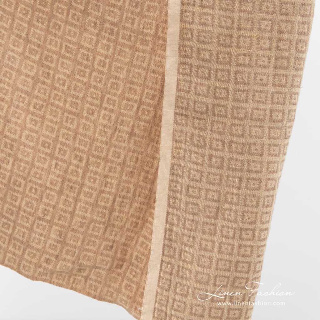 Washed double sided light brown fabric.