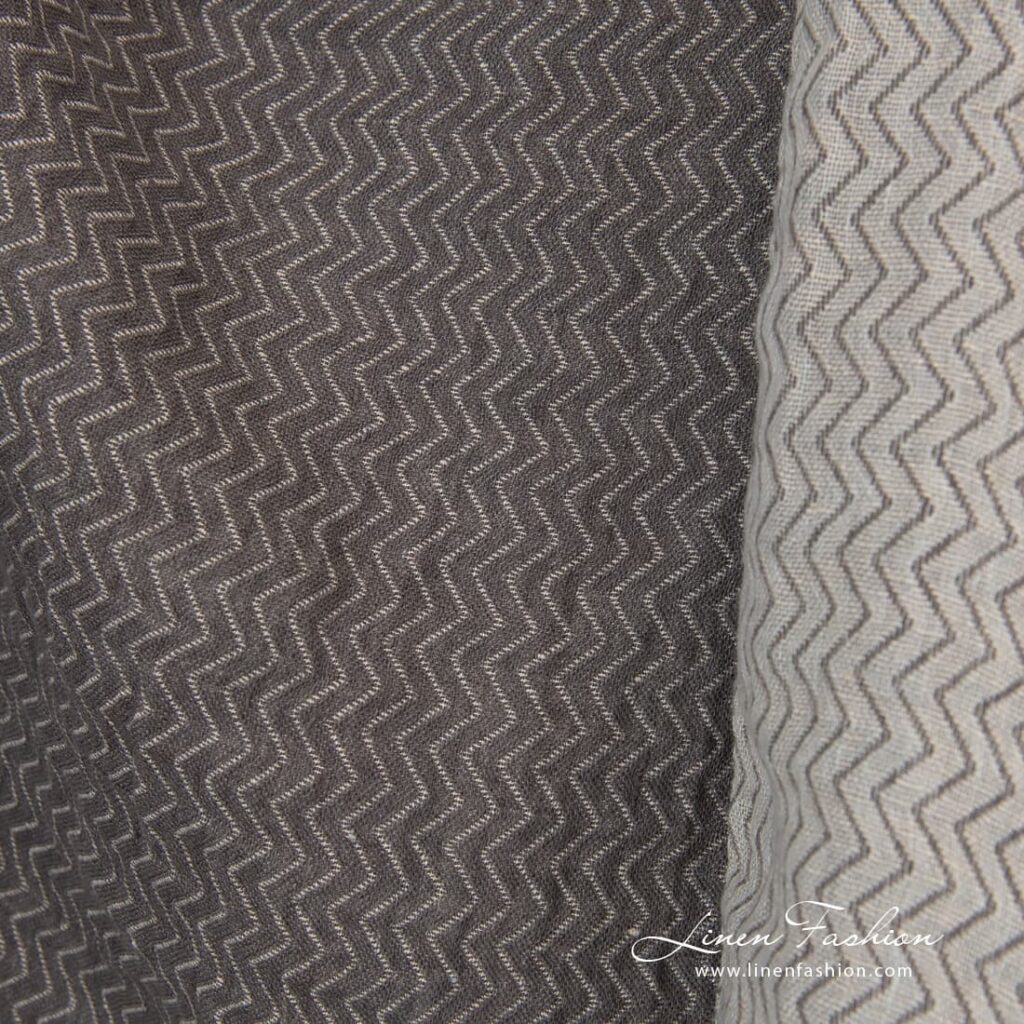 Grey dyed linen fabric.