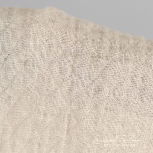 Light cream jacquard linen fabric in rhombus
