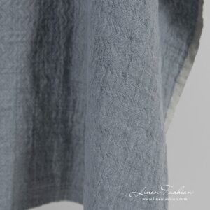 Jacquard linen fabric in zigzag pattern