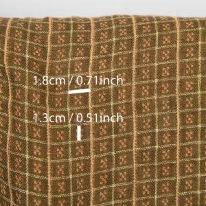 Ľanová látka obojstranná, hnedé a hlinené kocky, praná