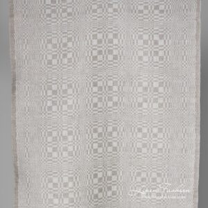 Grey patterned narrow linen / cotton fabric