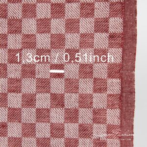 Bordeux checked linen cotton fabric.