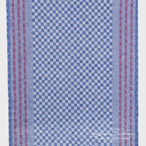 Blue checked narrow linen cotton fabric.