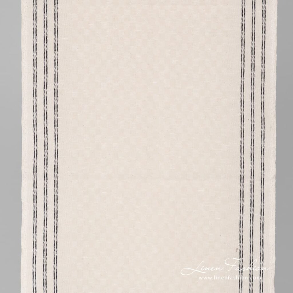 Narrow off white linen cotton fabric.