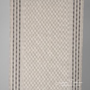 Narrow linen cotton fabric in grey checks.