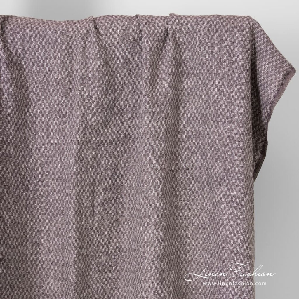 violet linen chess fabric, washed.