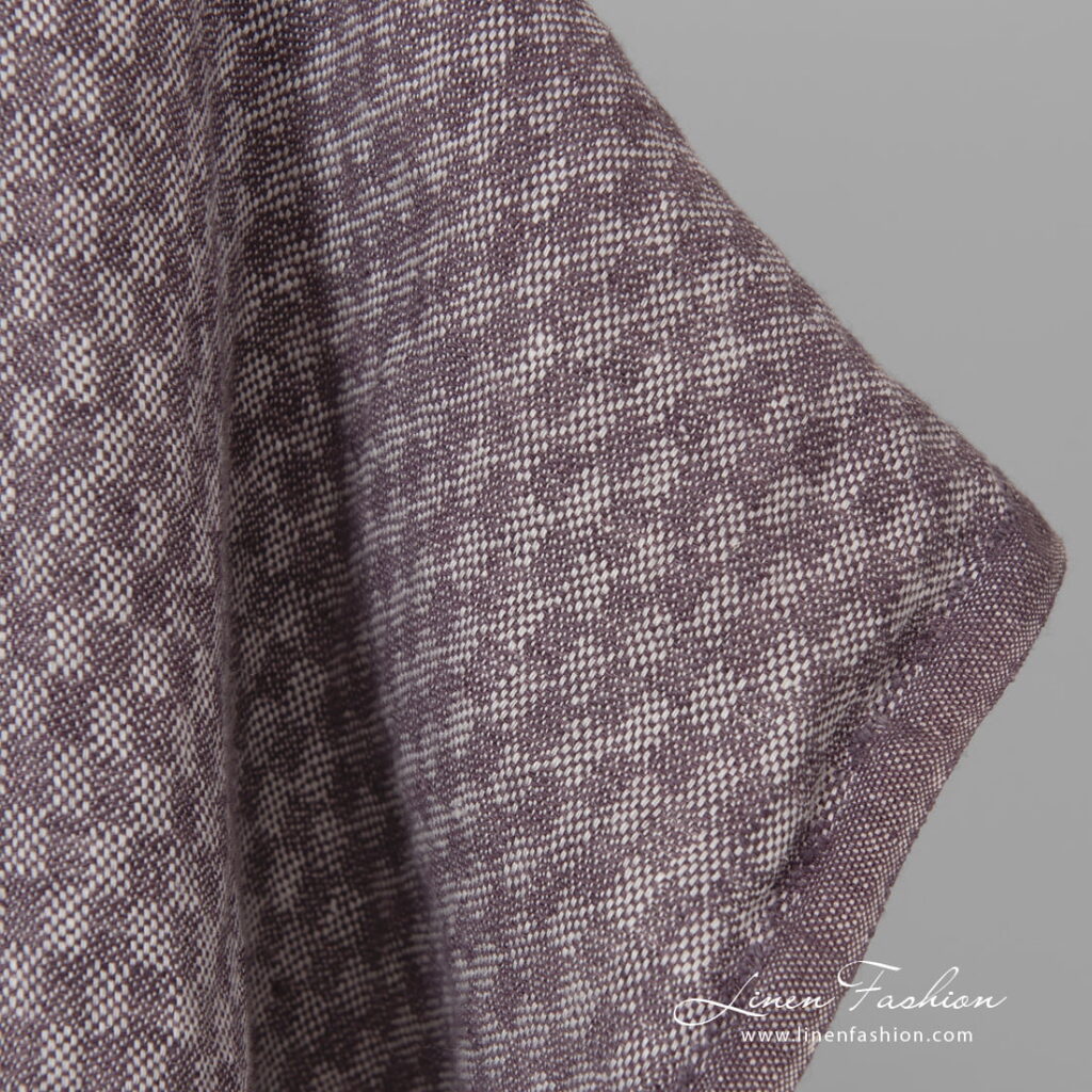 violet linen chess fabric, weight 230gr/m2.