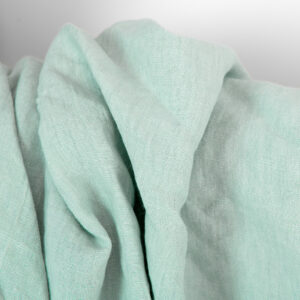 Ľanová látka bledo mätovo zelená, praná