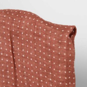 Linen cotton fabric red and white, double layer