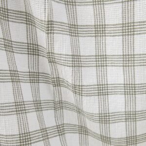 White washed linen cotton checked fabric texture