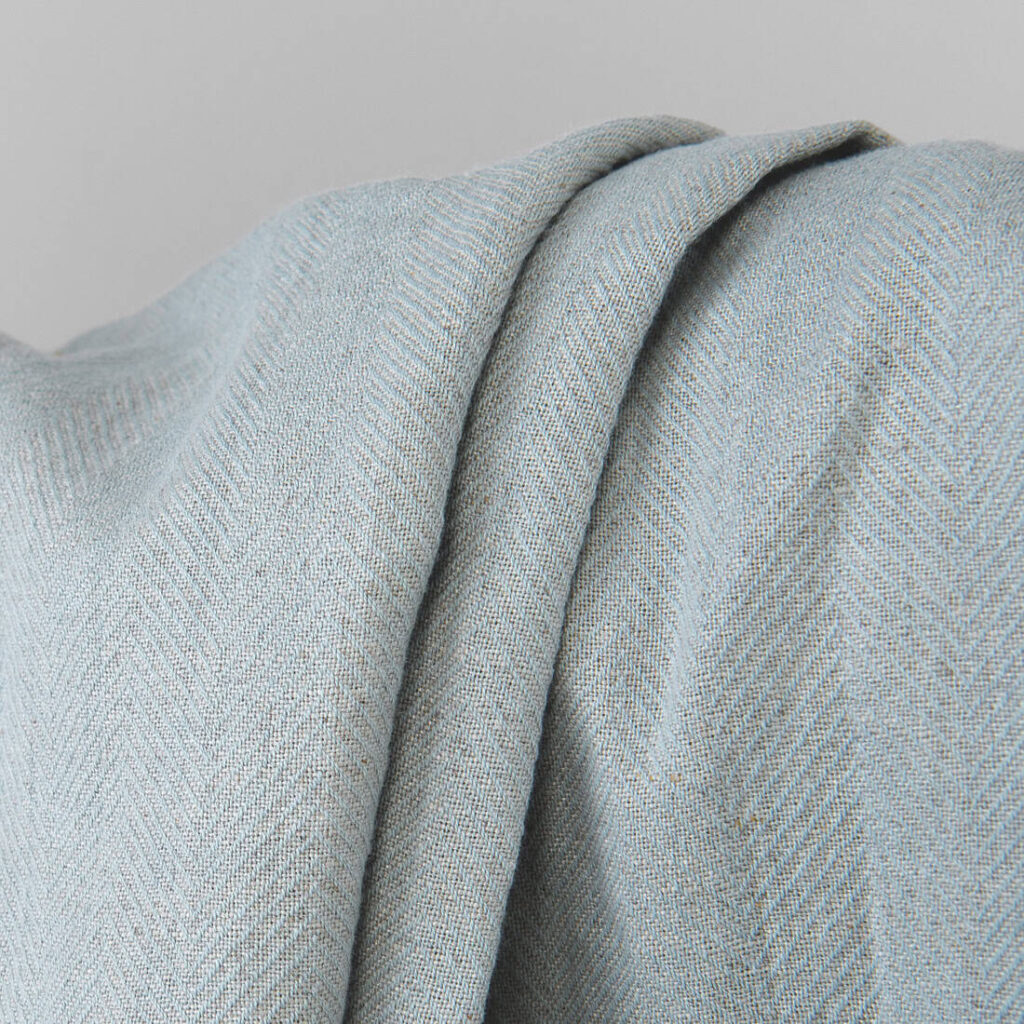 Grey green linen fabric, washed linen cotton
