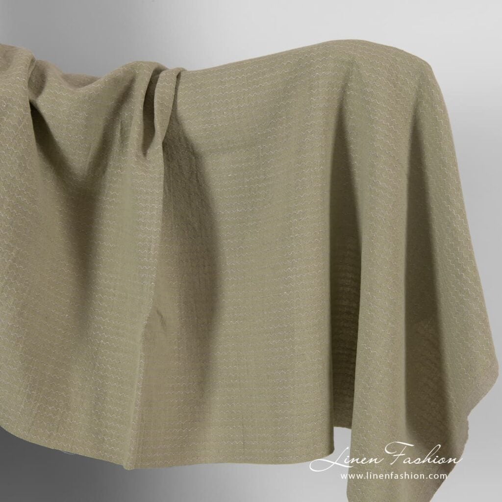 Greenish grey linen fabric