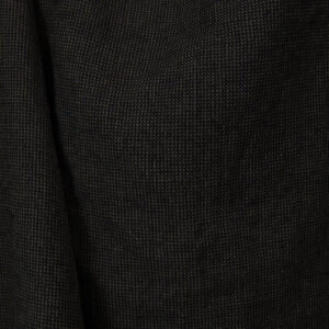 Patterned black linen cotton fabric.