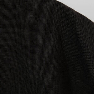 Black washed linen cotton fabric.