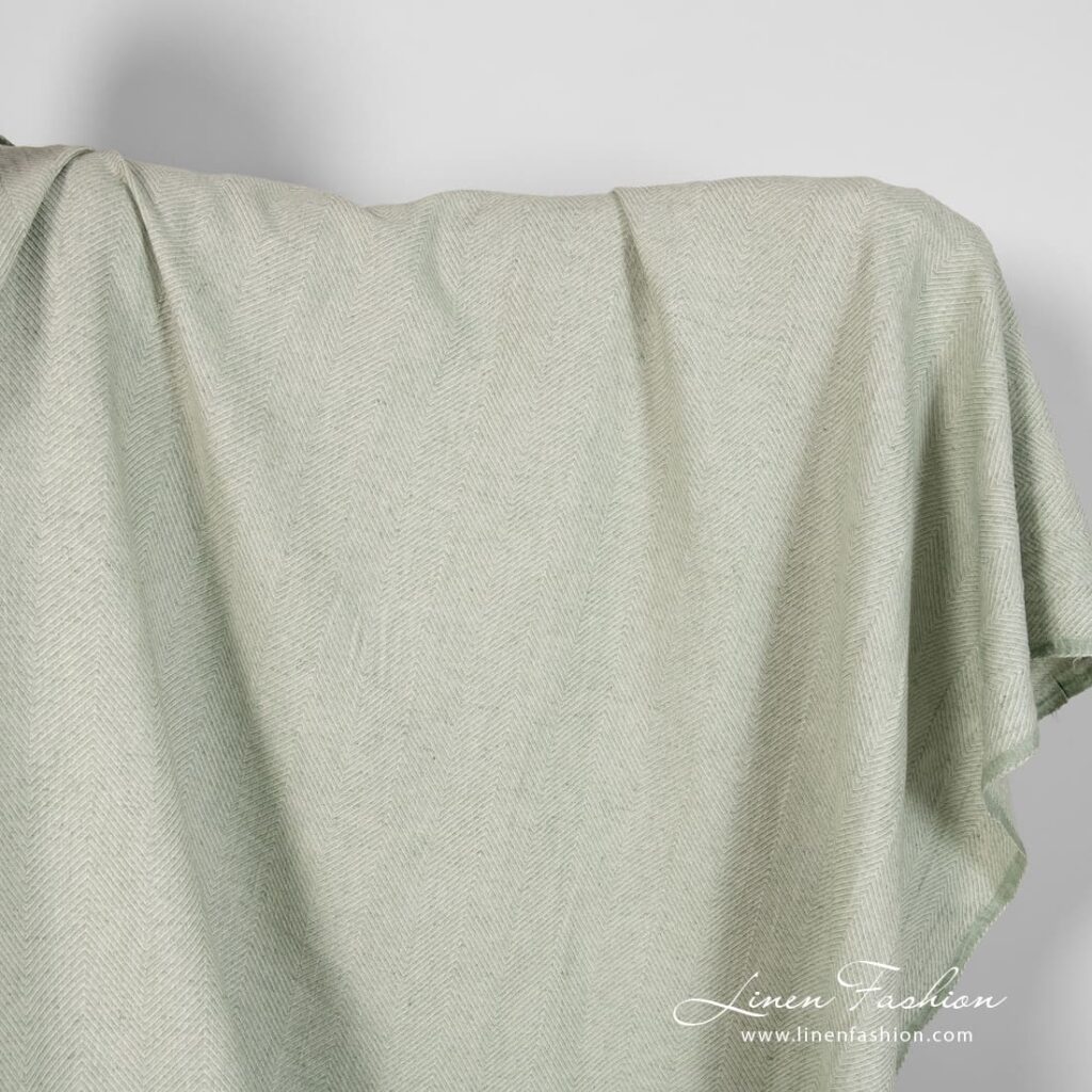 Linen green fabric