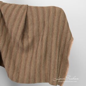 Linen cotton fabric in brown color