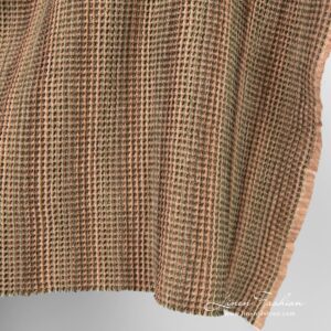Linen cotton fabric in several shades of brown, washed