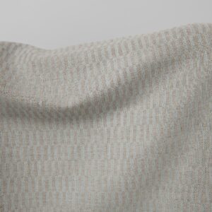 Blue and grey patterned linen cotton fabric close up detail