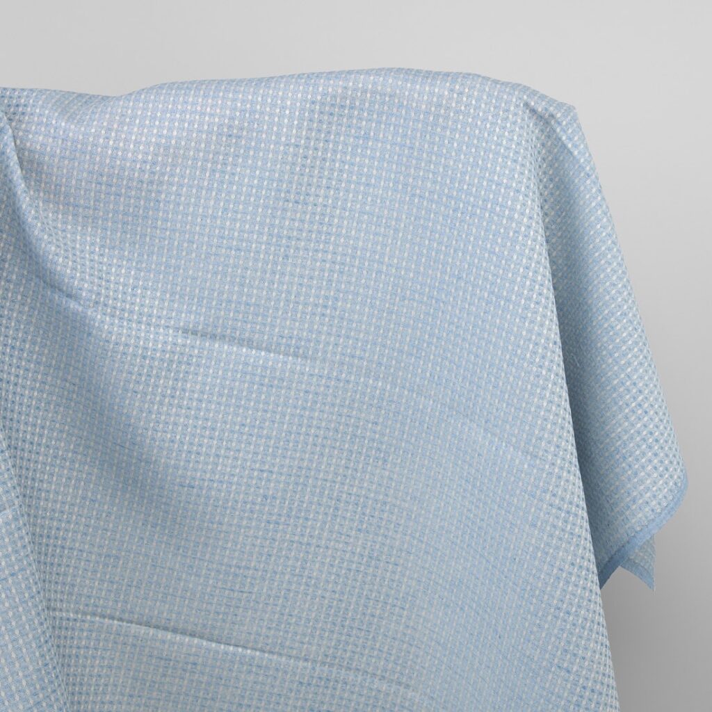 Light blue linen cotton fabric