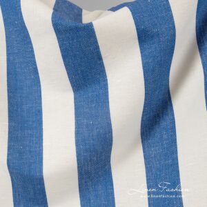 Linen cotton fabric in vertical stripes