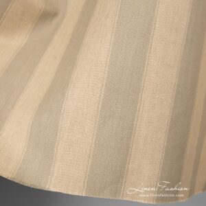 Linen cotton fabric in herringbone pattern with stripes