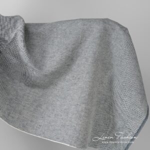 Linen blend fabric in dark blue, melange