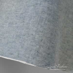 Linen cotton fabric in dark blue and white