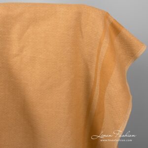 Linen cotton fabric in light caramel brown.