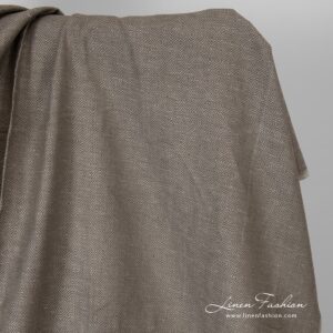 Brown diamond pattern linen cotton fabric.