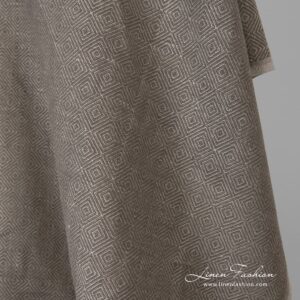 Brown dyed linen cotton fabric.