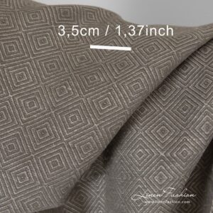Diamond patterned linen cotton fabric.