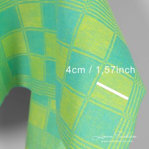 Linen cotton green fabric check size