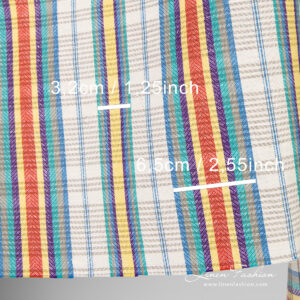 Linen cotton fabric with horizontal and vertical stripes