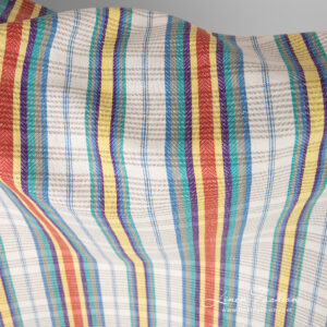 Linen cotton fabric with stripes