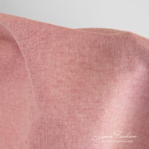 Rosy linen cotton fabric in melange