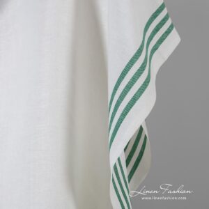 Linen cotton fabric with stripes on each side