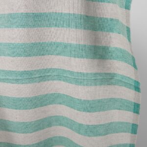 Ľanovo-bavlnená tkanina v béžovo-zelených pruhoch