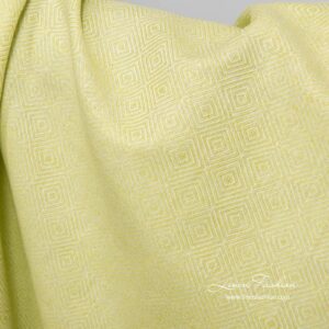 Ľanovo-bavlnená tkanina s kosoštvorcovým vzorom v šalátovo zelenej farbe