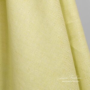 Ľanovo-bavlnená tkanina s kosoštvorcovým vzorom v šalátovo zelenej farbe