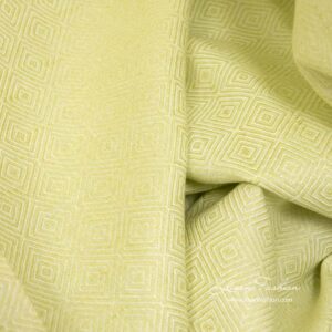 Ľanovo-bavlnená tkanina s kosoštvorcovým vzorom v šalátovo zelenej farbe