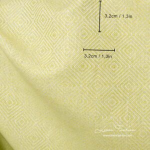 Ľanovo-bavlnená tkanina s kosoštvorcovým vzorom v šalátovo zelenej farbe