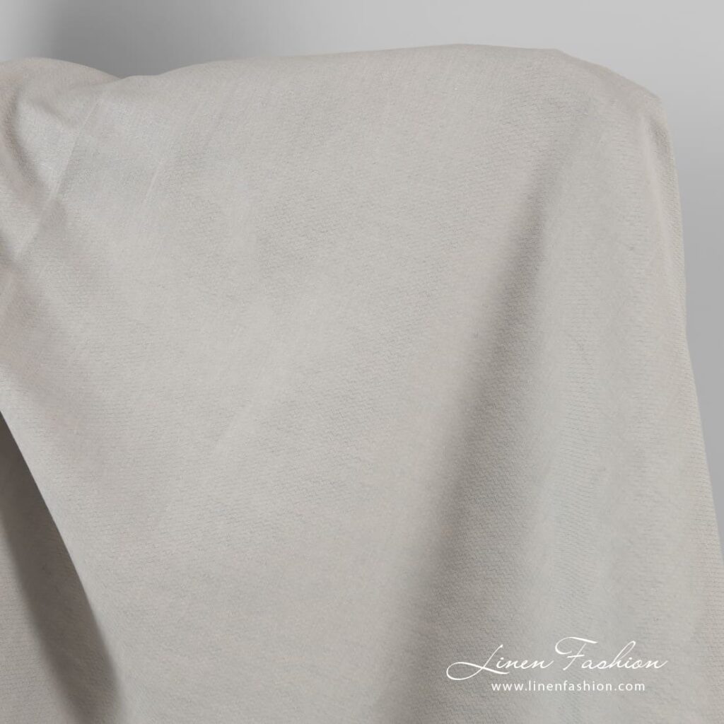 Linen cotton fabric in bluish grey color